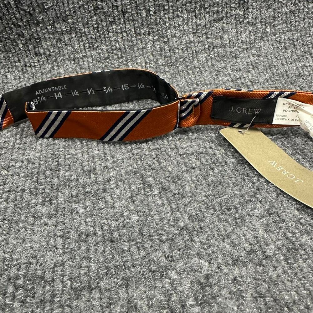 NEW J.Crew Men’s Orange Stripe Silk Bow Tie Preppy Smart Formal Wedding Menswear - Picture 4 of 5
